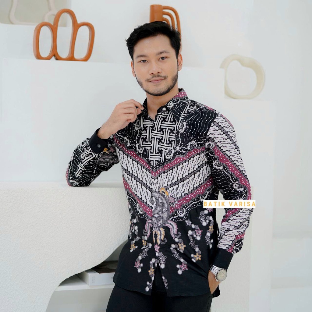 Kemeja Batik Pria Slimfit Eksklusif Batik Modern Batik Seragam Kantor