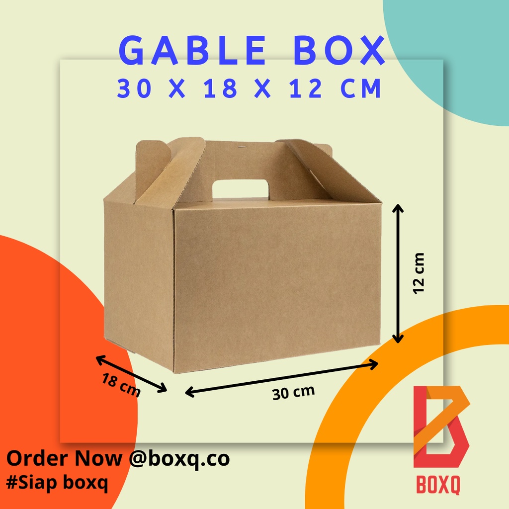 BOX KARDUS COKLAT PACKING POLOS DUS GABLE BOX UK. 30x18x12CM