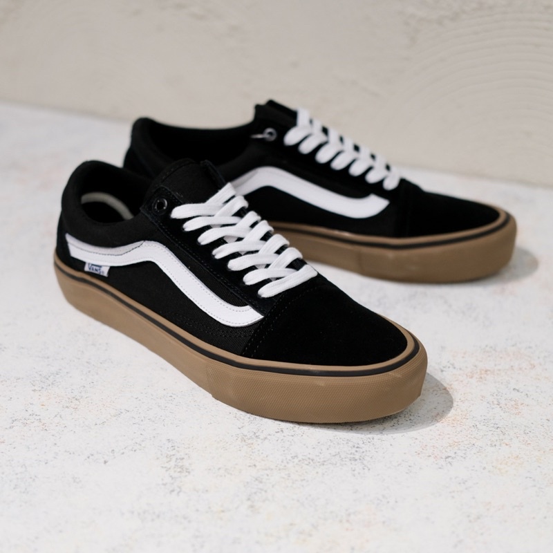 SEPATU VANS OLDSKOOL PRO BLACK/GUM ORIGINAL