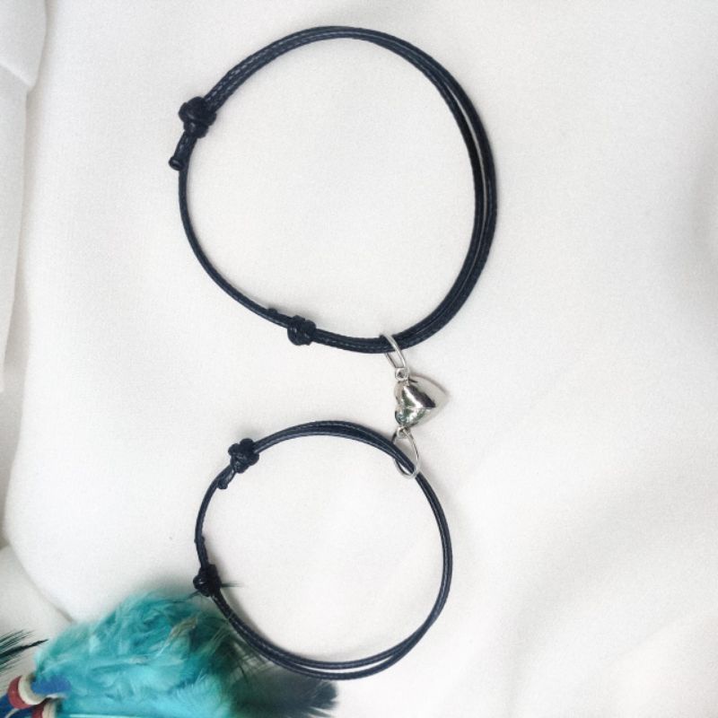 Gelang Couple Pasangan Magnet Love Gelang Hitam Couple Gelang pria keren Gelang wanita Gelang simple Gelang Capel coupel Kapel  Copel caple Magnet Love Bulat