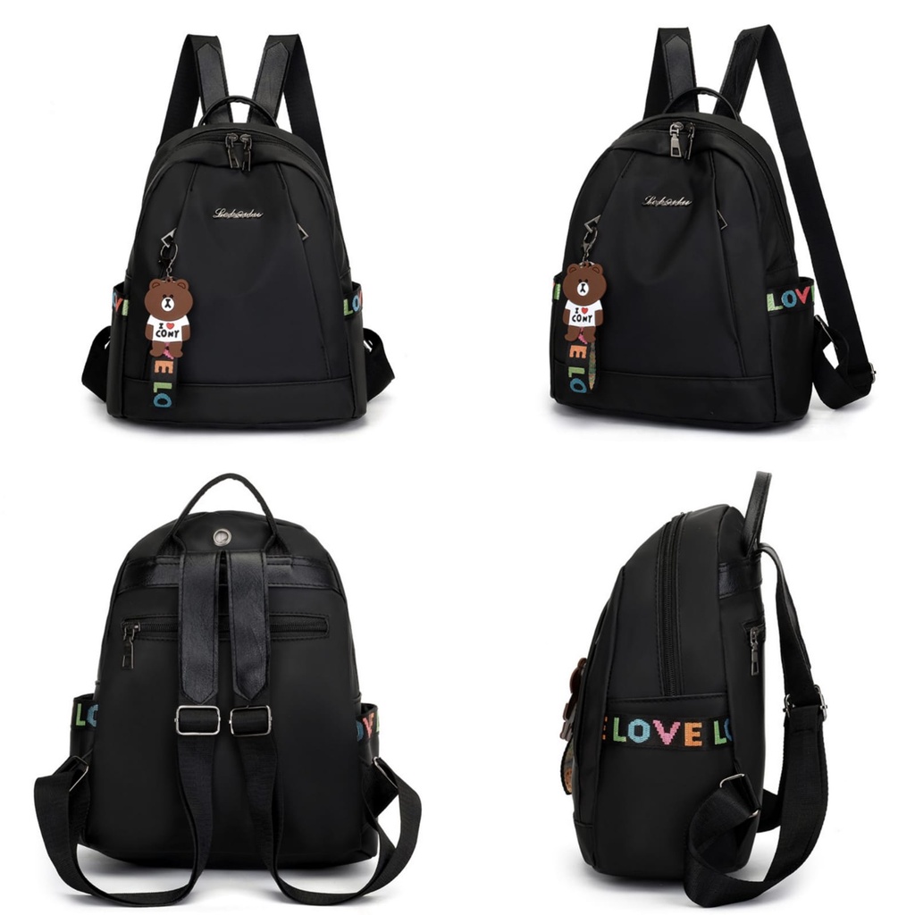 TAS RANSEL WANITA CALEBIA IMPORT ANTI AIR HITAM GENDONG TA713B5 KOREA PUNGGUNG BACKPACK SEKOLAH CEWEK KULIAH KERJA MURAH PREMIUM FASHION REMAJA BATAM KEKINIAN BRANDED