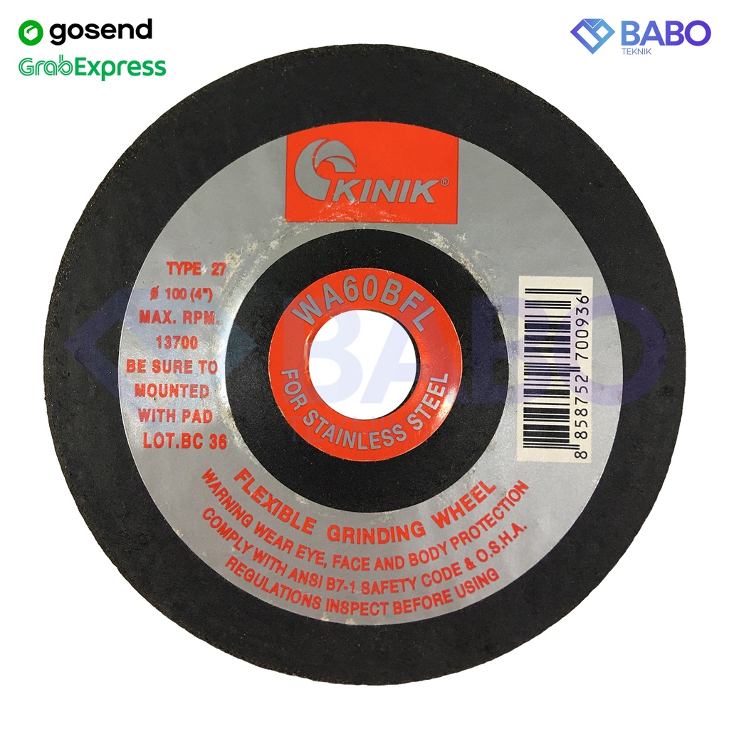 Batu Grenda KINIK Flexible 4" GC WA60 Stainless