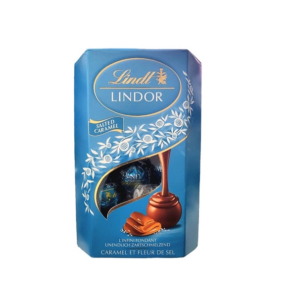 Jual Lindt Lindor Milk Salted Caramel Chocolate Truffles 200g Shopee