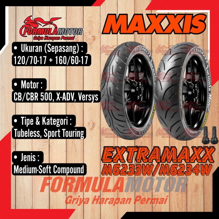 120/60-17 & 160/60-17 Maxxis Extramaxx Sepasang Ban Moge Ring 17
