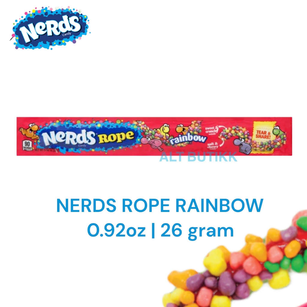 

NERD ROPE RAINBOW CANDY 26 GR | PERMEN NERDS CHEWY 0.92 oz | PRODUCT OF USA