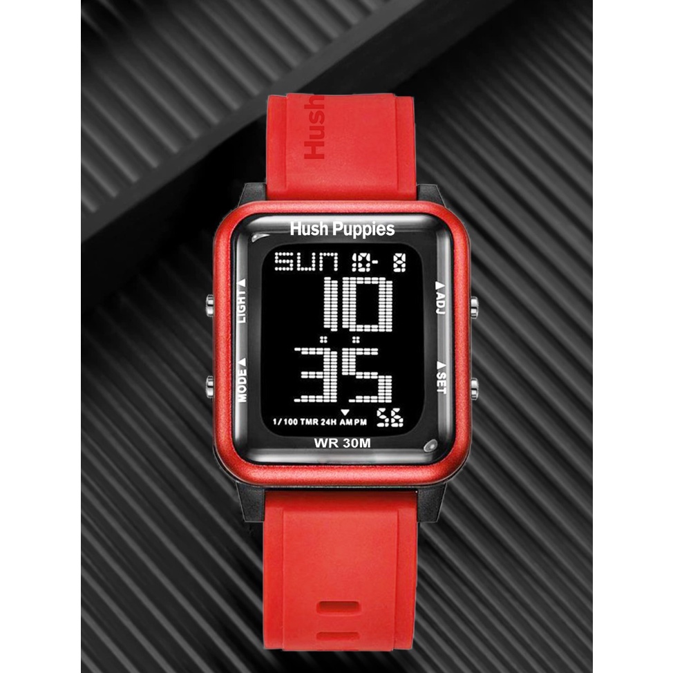 ✅COD  Jam Tangan Wanita Hush Puppies Digital Hp3321 New Model Segi Tanggal Hari Aktif Jam Tangan Rubber Digital Segi Hush Puppies Grosir Murah Karet Sport Led Terbaru