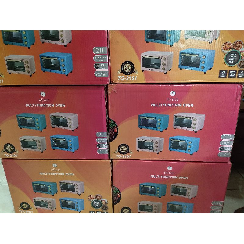 PERO Multifunction OVEN 21LT / Oven listrik watt rendah 800w 21 liter - Minty blue dan Pink