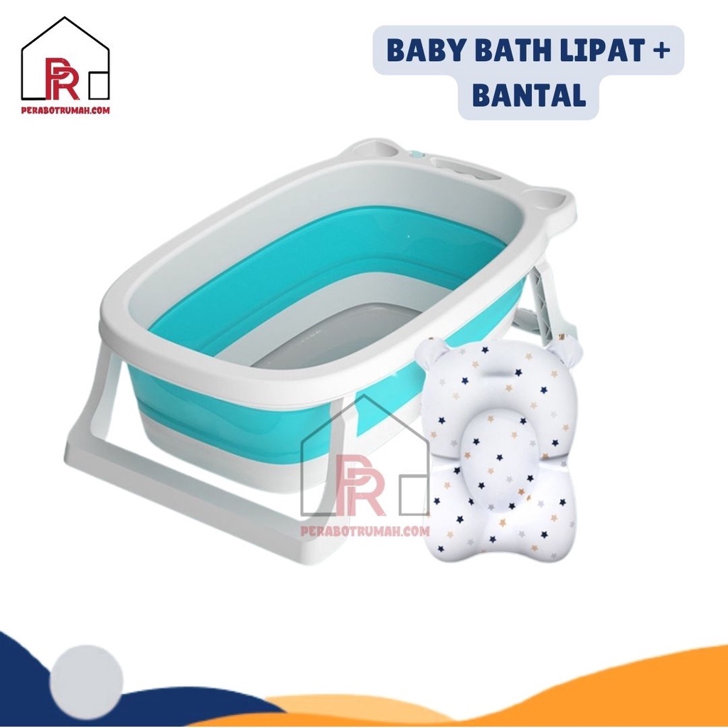 Bak Mandi Bayi Lipat + Bantal Satu Set - GTE / Baby Bath Ember Tempat Bayi Mandi / Baby Bathtub