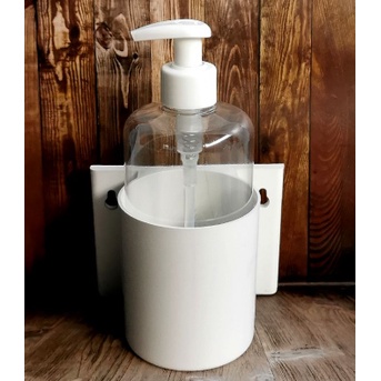 Botol SABUN II breaket [500ML]+Botol Pump 500 ML / breket putih holder warna putih braket botol 500 