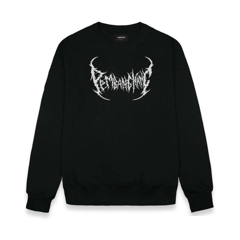 Crewneck Black Motif Metal Simpel Pria dan Wanita Premium Quality Sweater Crewneck Distro Pria Dan Wanita Crewneck Distro