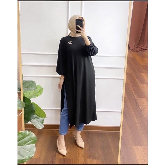 Silly Long Tunik Bahan Jatuh Crinkle airfow