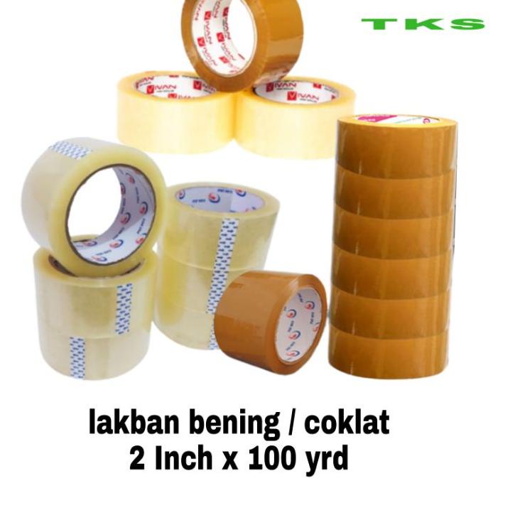 

฿ Lakban bening / coklat 2Inch x 100 Yrd ん