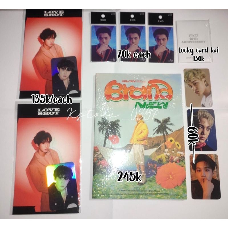Ready Stock MD EXO (Holo Chanyeol, Cashbee Sehun, Lucky Card Kai, Photocard PC Kai, Album Xiumin