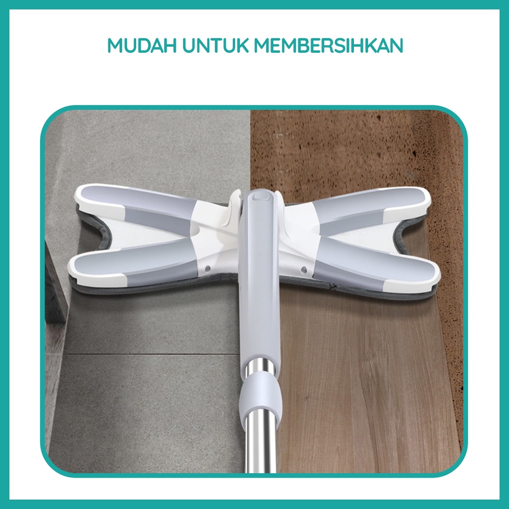 Alat Pel peras Praktis mop magic bentuk Light X-shape Mop/ pel putar twist mop