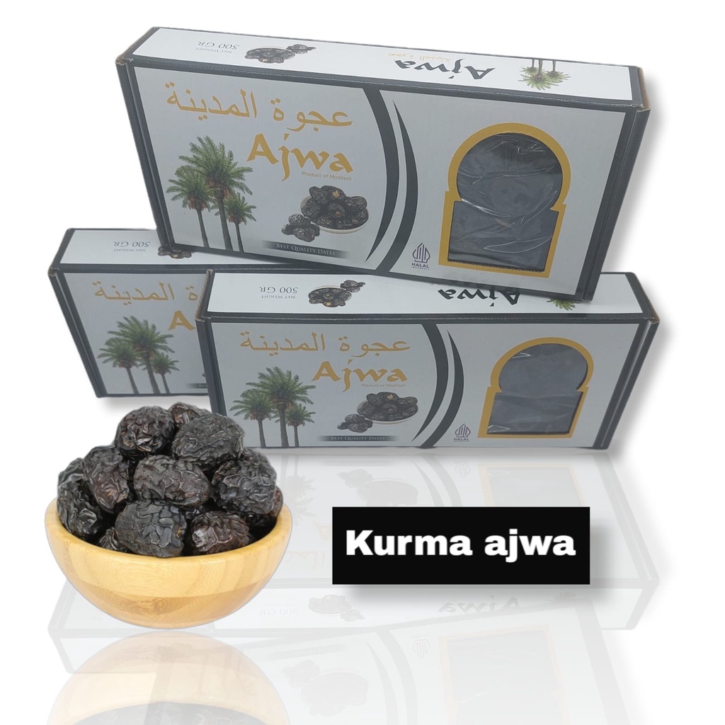 

AJWA Kemasan dus ORI 500gr Anti Pecah 100% Asli Original Saudi / Kurma Ajwa Nabi Madinah