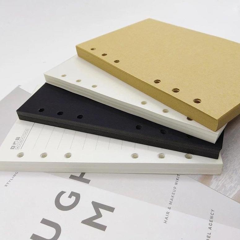 

(Z-H2H✉) Refill Binder hitam kraft 6 ring A4 B5 A5 A6 40 lembar - isi binder berkualitas［thehanscorner］ super keren