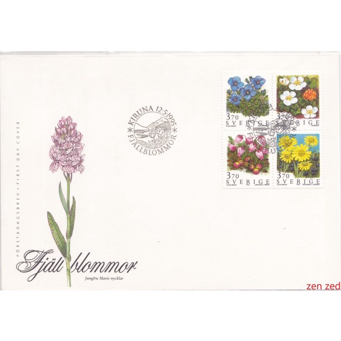 

A446 Perangko Swedia FDC 1995 Mountain Flowers 1 Pcs