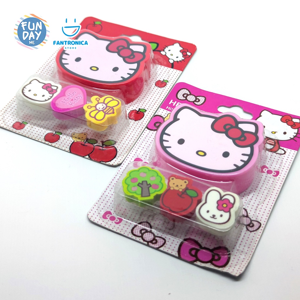 

Penghapus Lucu / Fancy eraser box / tempat penghapus dan penghapus imut Hello Kitty merah dan pink