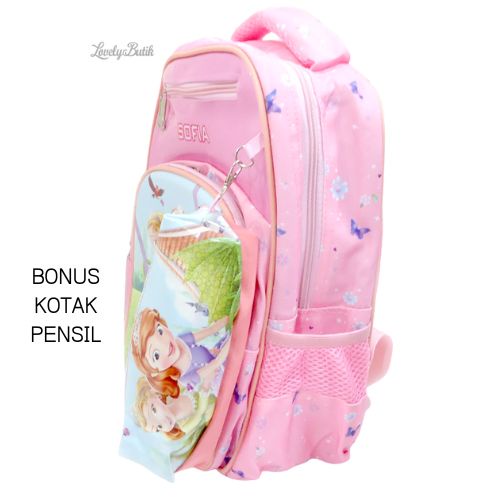 Tas Ransel Anak Sekolah SD TK Paud Anak Perempuan Premium Bag Bagpack Import Motif Karakter Lucu BONUS KOTAK PENSIL - Lovelybutik