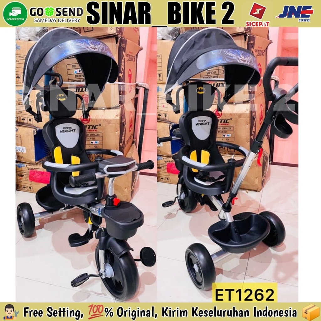 Sepeda Roda Tiga 3 EXOTIC ET-1262 &amp; ET-1261-1 Batman Dark Knight Tricycle Anak