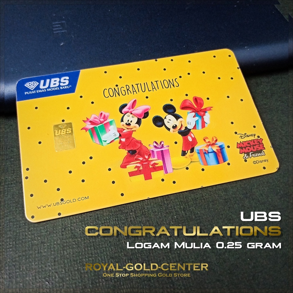 UBS Congratulations Gift Mickey Mouse Disney series 0.25 gram