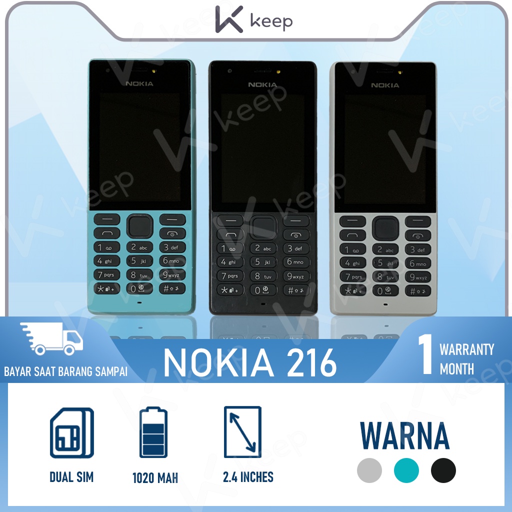 COD Nokia 216 Mobile Phone dual SIM HP murah jadul Garansi Toko
