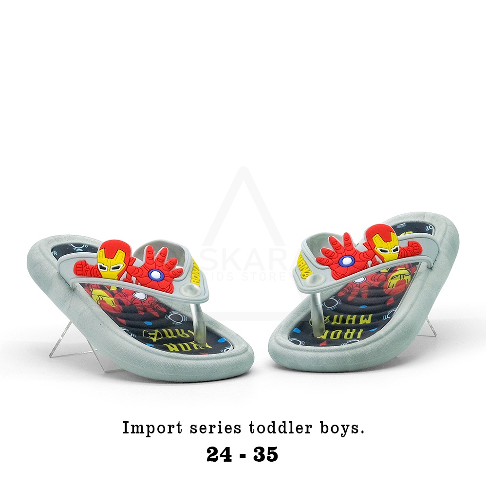 Askara - NEW Sandal Anak Laki-laki Jepit karet Import model karakter ironman 2 - 8 tahun