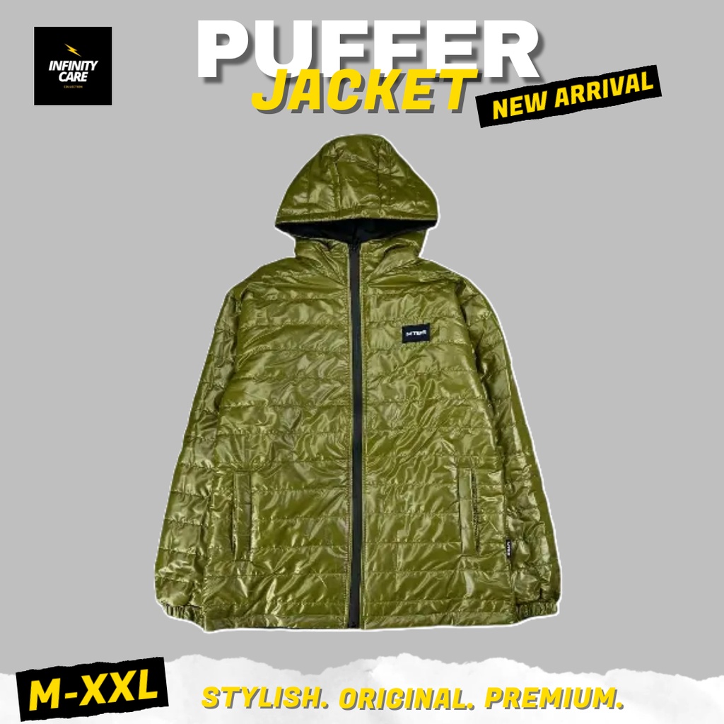 Puffer Jacket Hologram Pria Wanita MTBS Original Warna Army