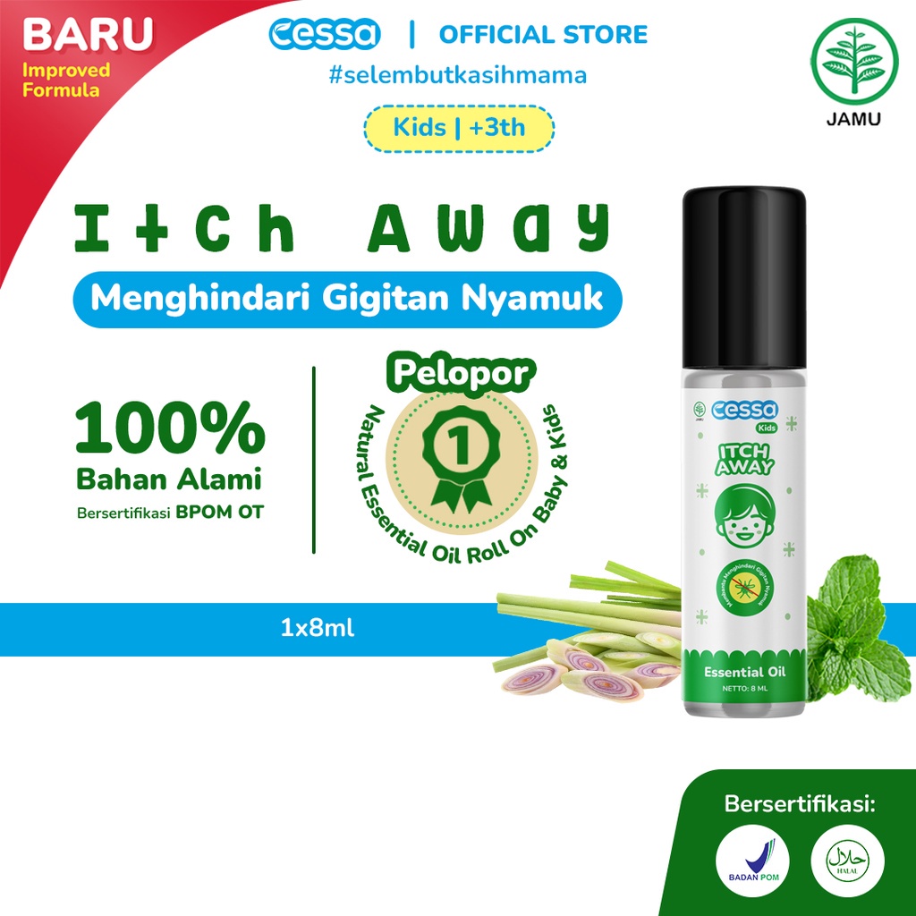 Cessa Kids ITCH Away - Essential Oil Menjaga Anak Dari Gigitan Nyamuk 3 Tahun Keatas