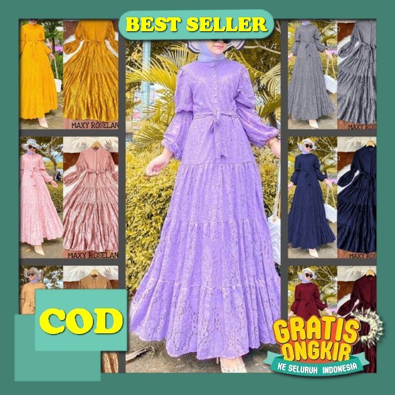 Maxy Mute/Gamis/Gamis Brukat/Gamis Formal/Gamis Pesta/Gamis Cantik/Gamis Murah/Gamis Terbaru Gamis L