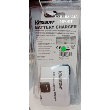 KRISBOW Charger USB Baterai 18650 2 Slot 5V/Recharge Baterai