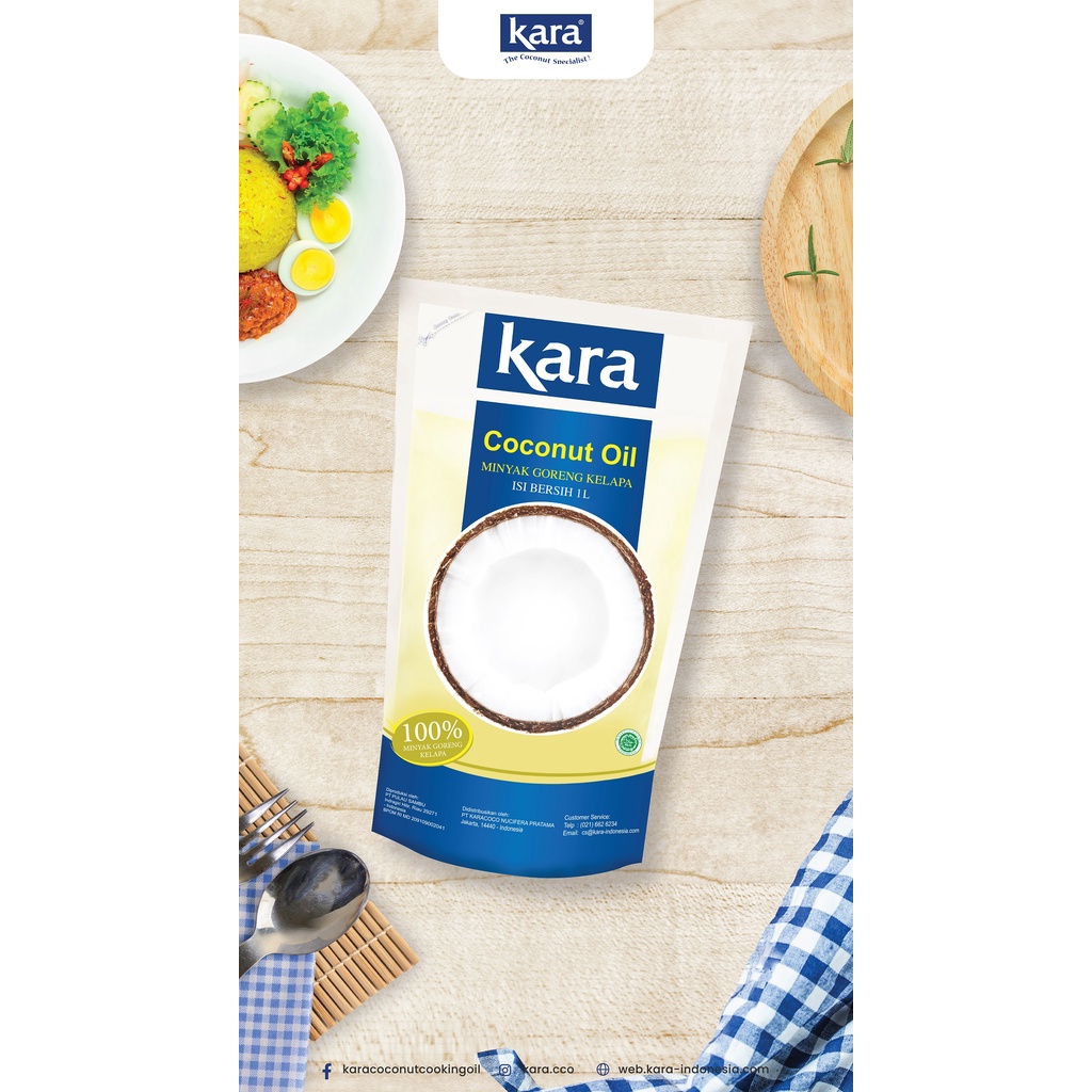 Kara / Minyak Goreng Kelapa Coconut Cooking Oil / 2 liter ltr [POUCH]