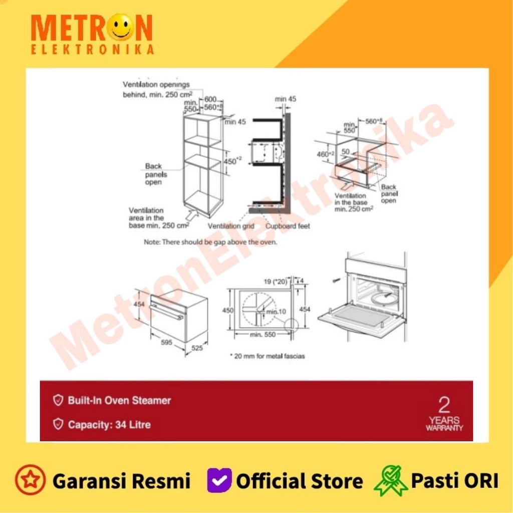 Hafele Built-in Oven Steamer Emerald - Perangkat Oven Listrik