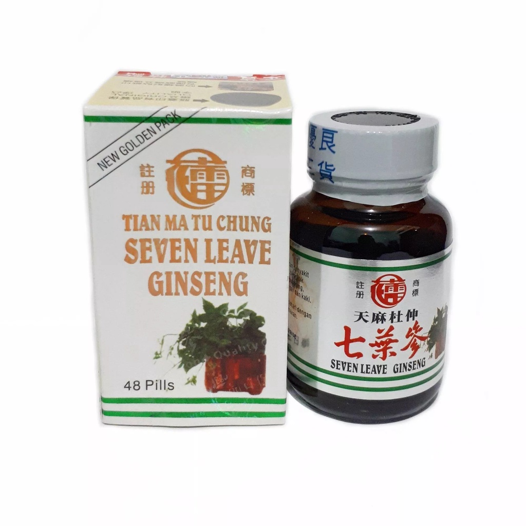 Seven Leave Ginseng Tian Ma Tu Chung / ORIGINAL HOLOGRAM / Obat Rematik Asam Urat Nyeri Sendi - 48 Kapsul