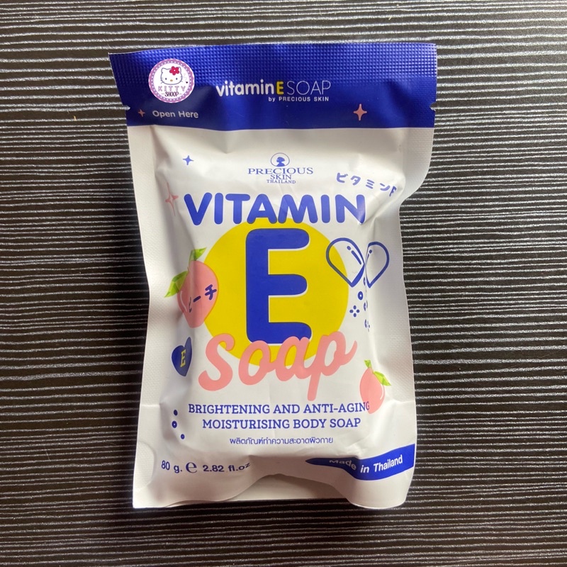 Precious Skin Thailand Vitamin E Peach Brightening Body Soap 80g / Sabun Pemutih Badan / Sabun Vit E 80g
