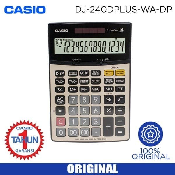 

KALKULATOR CASIO DJ-240D PLUS (CALCULATOR MEJA ORIGINAL DJ 240 D PLUS) #ORIGINAL
