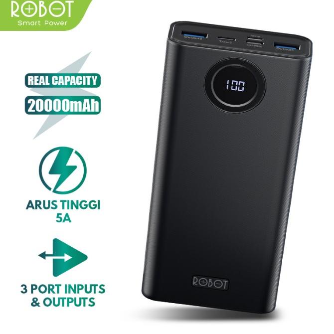 Powerbank Robot 20000Mah Rt23 Quick Charging Powerbank 3 Port Original
