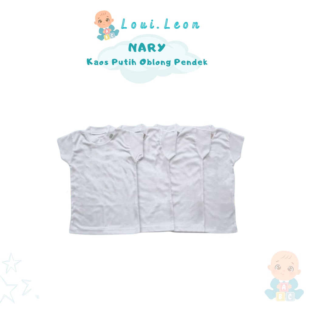 Nary Oblong Tipis Tangan Pendek Polos Putih