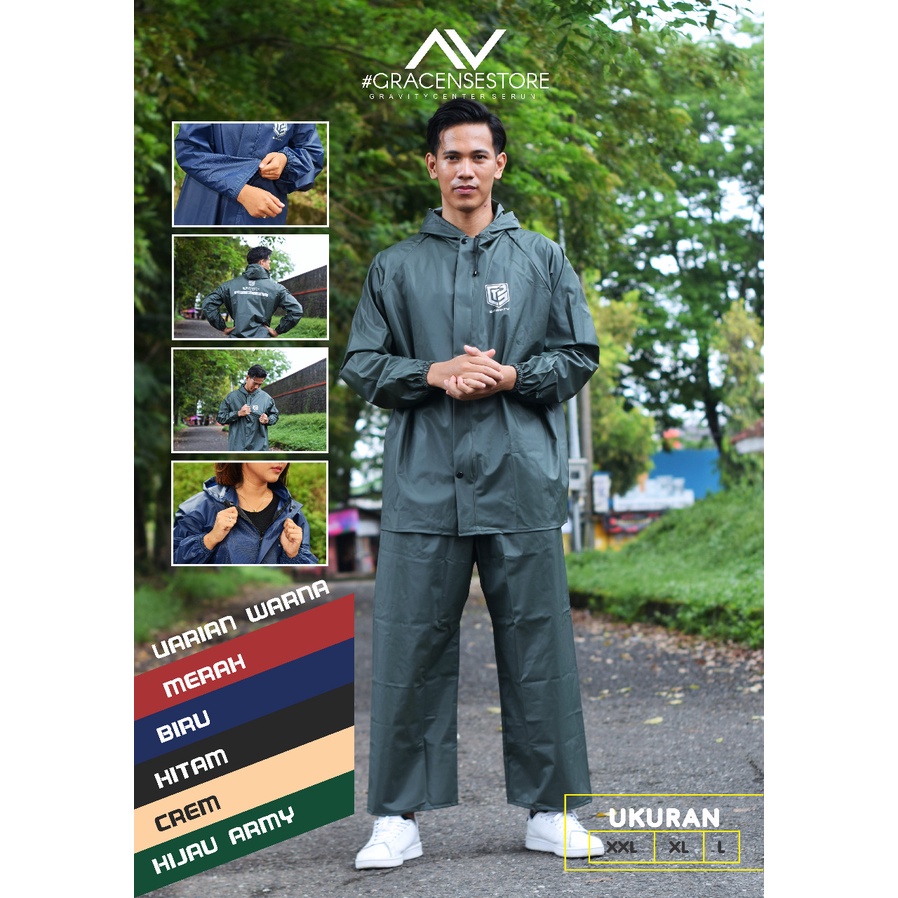 JAS HUJAN, RAINCOAT MANTOL Pria Wanita Terbaik by GRAVITY Bahan Tebal Anti Rembesan