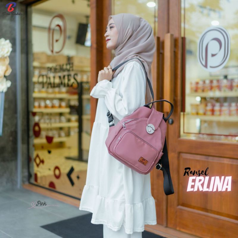 RANSEL ERLINA BY BIRU TSABITA BAHAN CHOCOLY ANTI AIR WATERPROOF PREMIUM