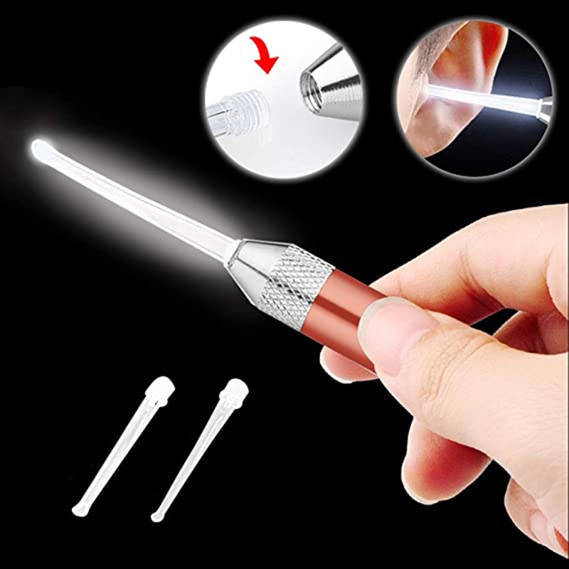 Ear Cleaning Tool 8 Pcs LED Korek Kuping Cleaner Earwax