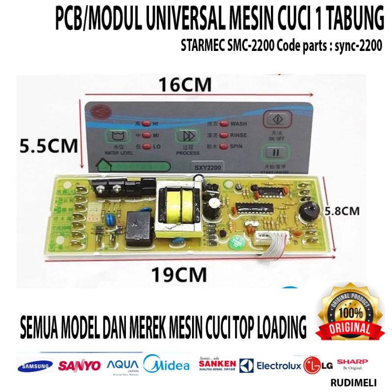 Modul multi universal semua merek mesin cuci top loading