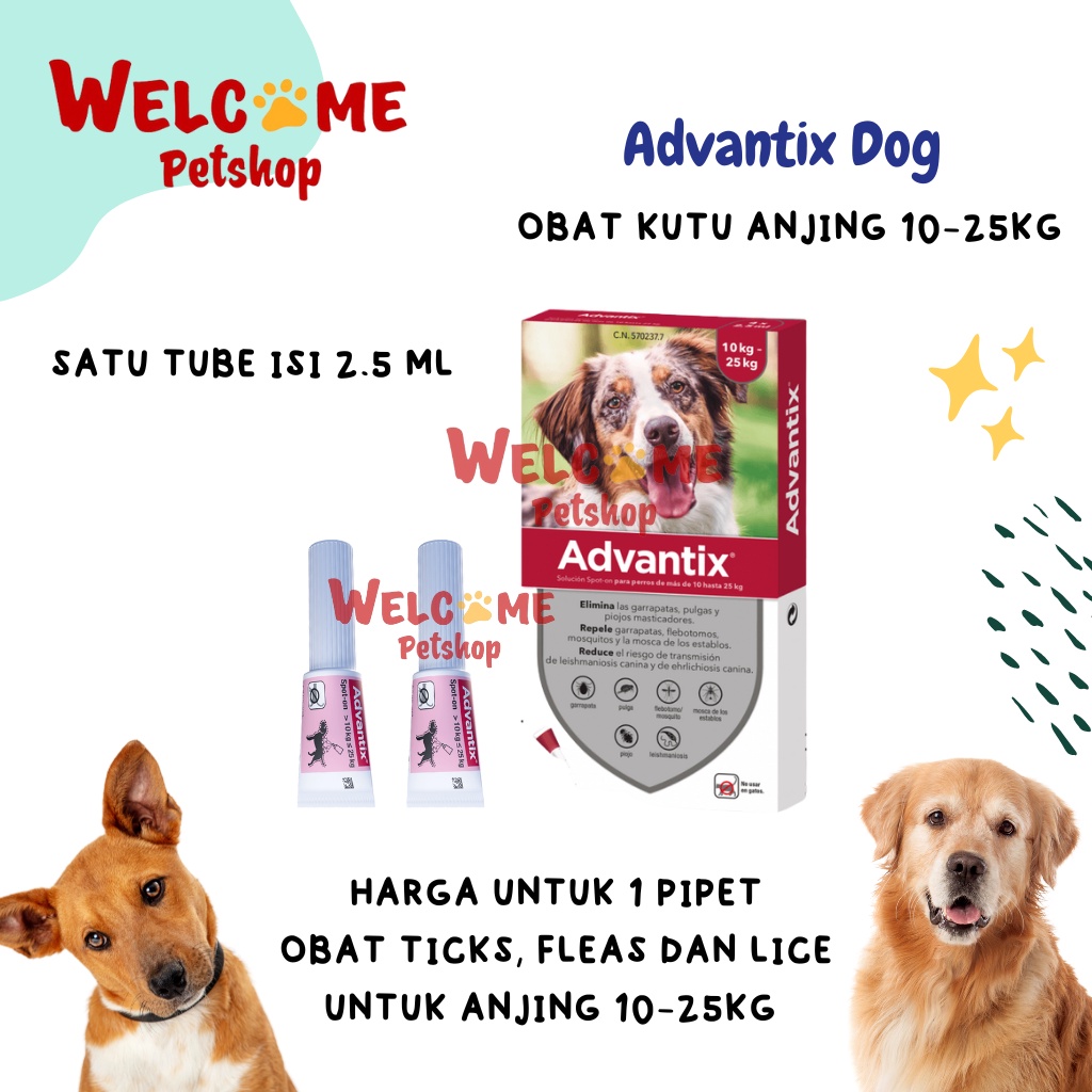Advantix Dog 10-25 kg HARGA UNTUK 1 PIPET Obat Kutu Fleas Lice Anti