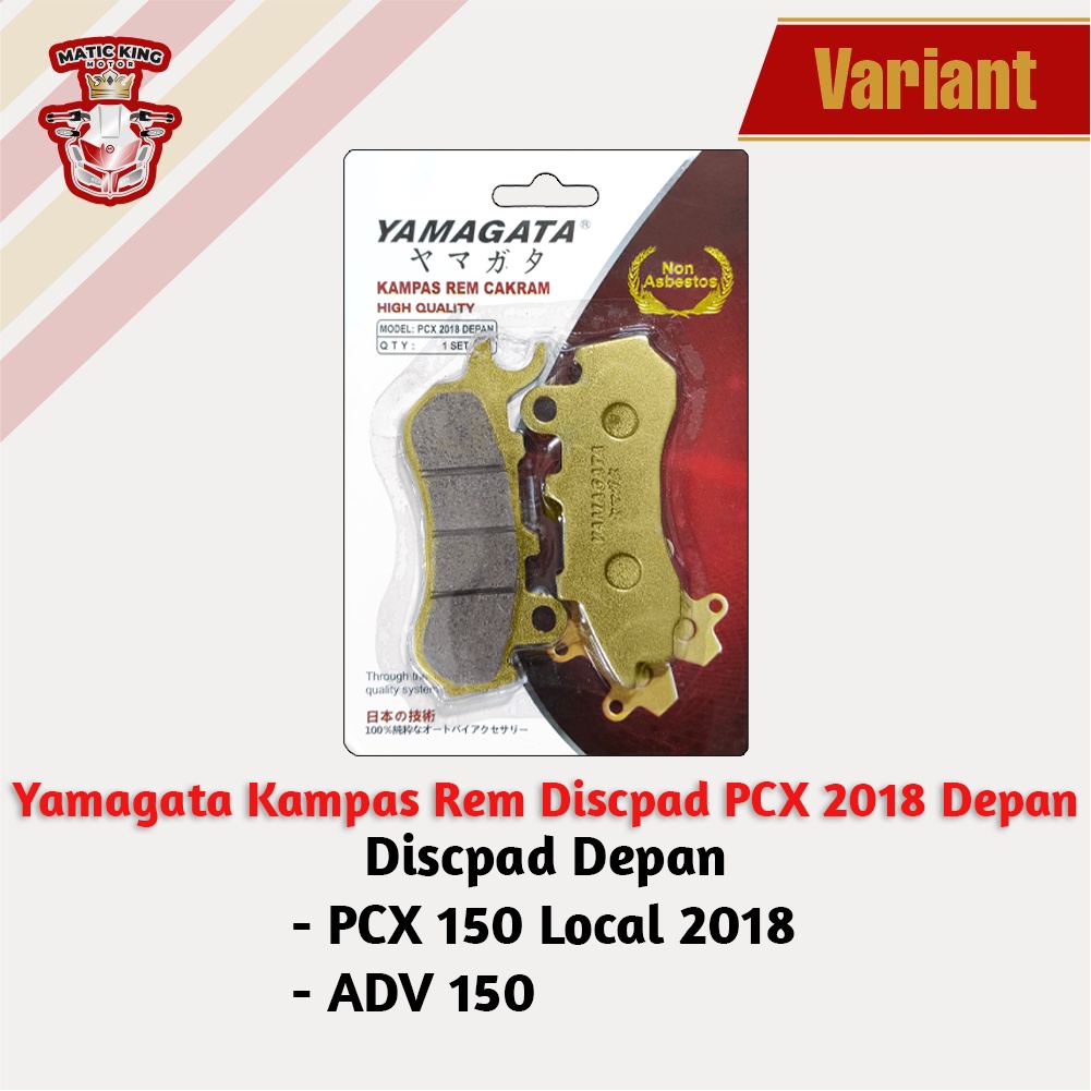 Kampas Rem Cakram Dispad Discpad Depan Honda PCX ADV 150 Lokal 2018 Yamagata