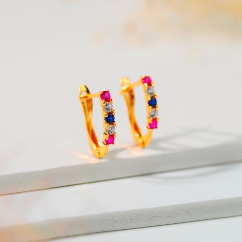 Anting Emas Jepret Rainbow - Toko Emas Gadjah