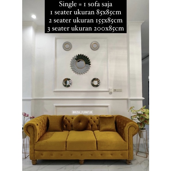 GRATIS ONGKIR  Sofa CHESTER PREMIUM ANTI RAYAP Sofa JAGUAR KANCING SERIBU Sofa CHESTER 3 seater BONU