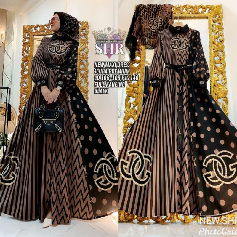 MAXI DRESS POLCA SCUBA PREMIUM BY SHR