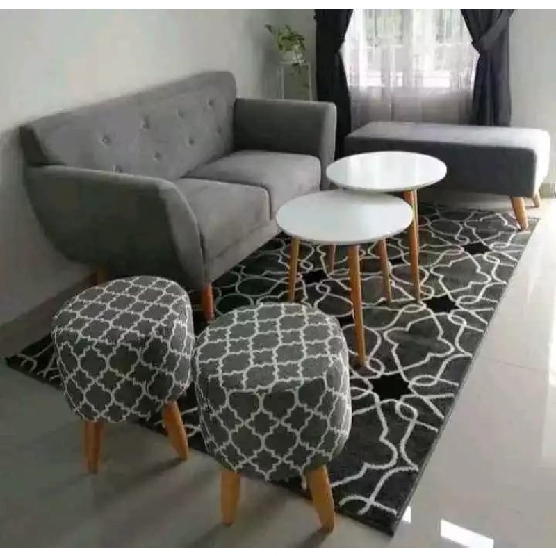 Sofa Retro Minimalis Free 2 Stool