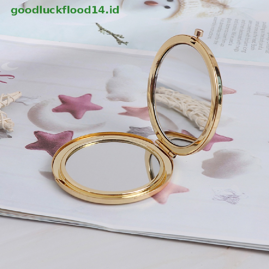 [GOOGFOUR] Vintage alloy compact pocket mirror folded makeup Kosmetik Cermin Pembesar [TOP]