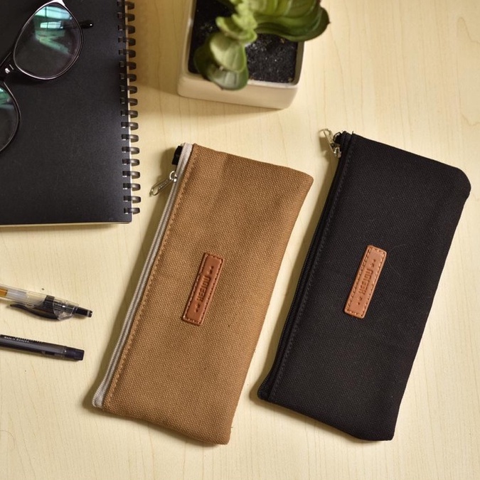 

Tempat Pouch kotak pensil pencil case aesthetic lucu kain kanvas zipper heejou